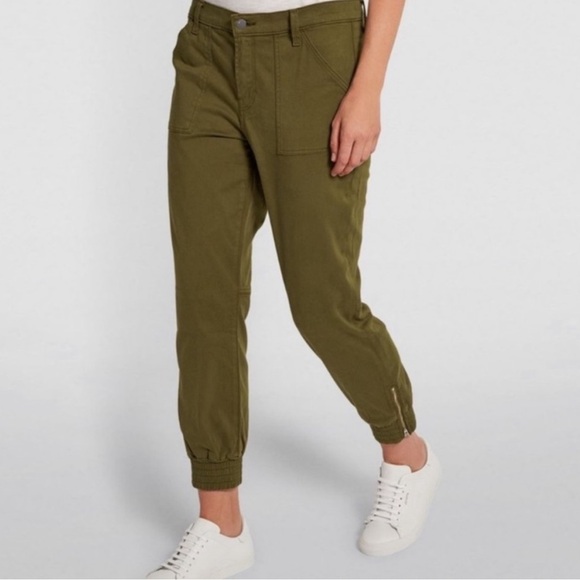 J Brand Pants - J BRAND ARKIN GREEN ZIP ANKLE UTILITY JOGGER PANTS SIZE 26